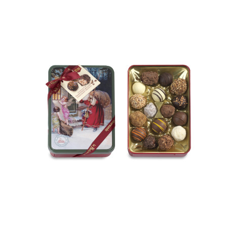 Metal Box with Belgian Chocolate Truffles, Special Christmas