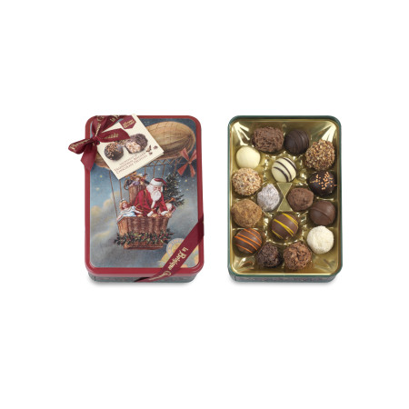 Metalen Doos met Chocolade Truffels, Kerstcollectie